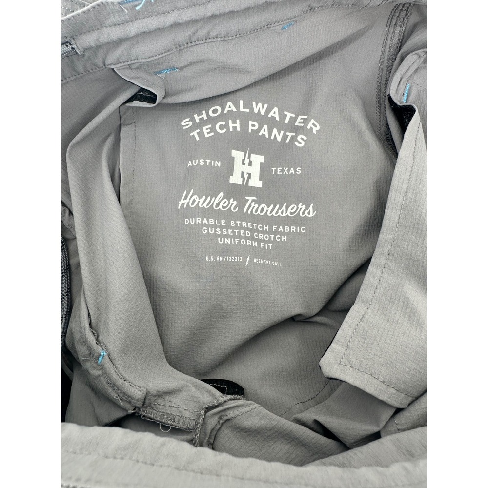 Howler Brothers Shoalwater Tech Pants Mens 35x32 Grey Stretch Fishing Hiking - Picture 3 of 7